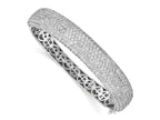 FJC Finejewelers 925 Sterling Silver Pavé Rhodium Plated 568 Stone CZ Hinged Bangle 11 mm