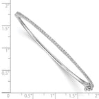 FJC Finejewelers 925 Sterling Silver CZ Bracelet Rhodium Plated CZ Hinged Bangle Bracelet 1.3 mm