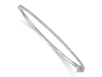 FJC Finejewelers 925 Sterling Silver CZ Bracelet Rhodium Plated CZ Hinged Bangle Bracelet 1.3 mm