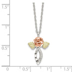 FJC Finejewelers 925 Sterling Silver Bright Cut  w/12K Accents and SS Chain Black Hills Necklace 18 Inch