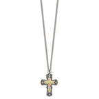 FJC Finejewelers 925 Sterling Silver Antiqued w/12K Accents Black Hills Cross Necklace 20 Inches x 22 mm
