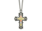 FJC Finejewelers 925 Sterling Silver Antiqued w/12K Accents Black Hills Cross Necklace 20 Inches x 22 mm