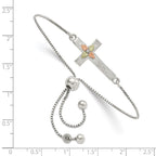 FJC Finejewelers 925 Sterling Silver Box w/12K Accents Black Hills Cross Adjustable Bracelet 13 mm