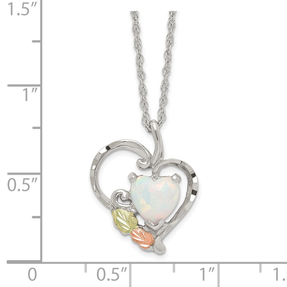 FJC Finejewelers 925 Sterling Silver with 12K Accents Created White Opal Necklace 18 Inches x 26 mm