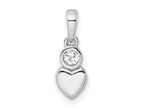FJC Finejewelers 925 Sterling Silver Birthstone Rhodium Plated Polished White Topaz Heart Charm 17 x 5 mm