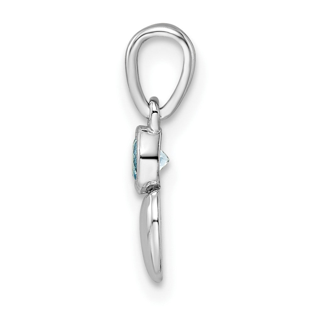 FJC Finejewelers 925 Sterling Silver Birthstone  Polished Blue Topaz Heart Charm 17 x 5 mm