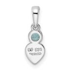 FJC Finejewelers 925 Sterling Silver Birthstone  Polished Blue Topaz Heart Charm 17 x 5 mm