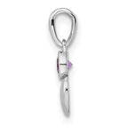 FJC Finejewelers 925 Sterling Silver Birthstone Rhodium Plated Polished Amethyst Heart Charm 17 x 5 mm