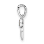 FJC Finejewelers 925 Sterling Silver Birthstone Rhodium Plated Polished Garnet Heart Charm 17 x 5 mm