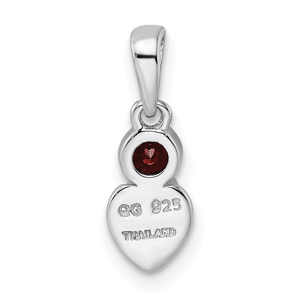 FJC Finejewelers 925 Sterling Silver Birthstone Rhodium Plated Polished Garnet Heart Charm 17 x 5 mm