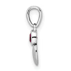 FJC Finejewelers 925 Sterling Silver Birthstone  Polished Created Ruby Heart Charm 17 x 5 mm