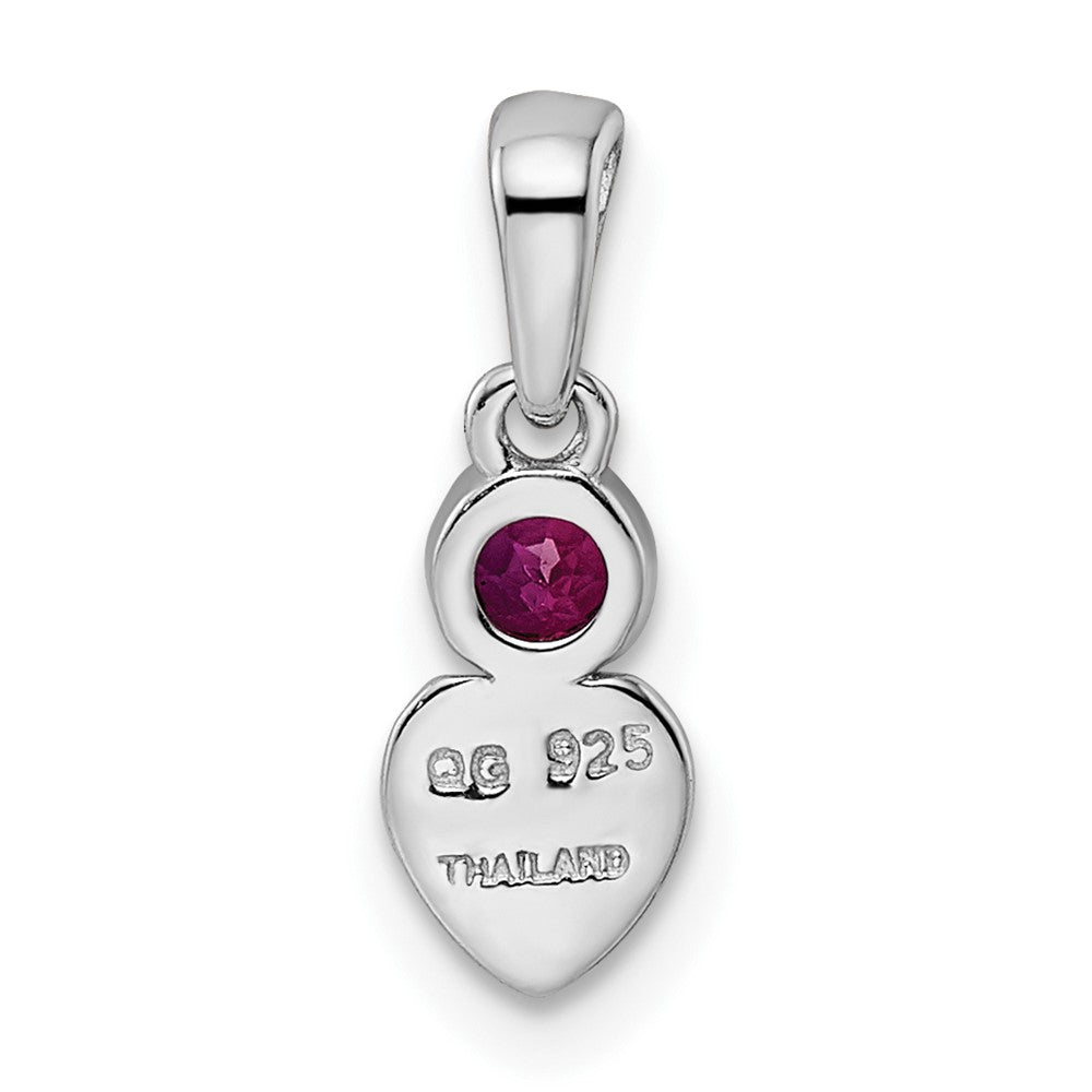 FJC Finejewelers 925 Sterling Silver Birthstone  Polished Created Ruby Heart Charm 17 x 5 mm