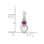 FJC Finejewelers 925 Sterling Silver Birthstone  Polished Rhodolite Garnet Heart Charm 17 x 5 mm