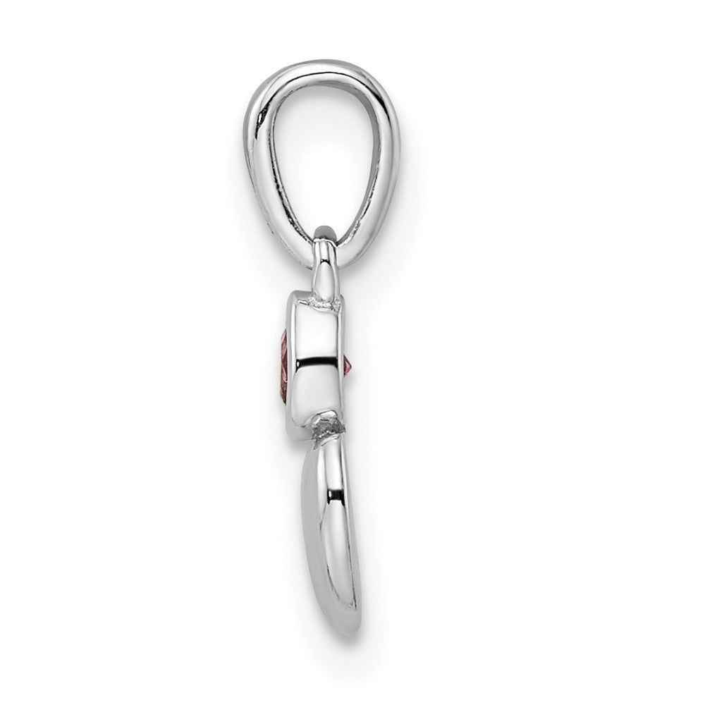 FJC Finejewelers 925 Sterling Silver Birthstone  Polished Rhodolite Garnet Heart Charm 17 x 5 mm