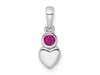 FJC Finejewelers 925 Sterling Silver Birthstone  Polished Rhodolite Garnet Heart Charm 17 x 5 mm