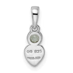 FJC Finejewelers 925 Sterling Silver Birthstone Rhodium Plated Polished Aquamarine Heart Charm 17 x 5 mm