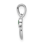 FJC Finejewelers 925 Sterling Silver Birthstone Rhodium Plated Lab Created Emerald Heart Charm 17 x 5 mm