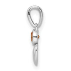 FJC Finejewelers 925 Sterling Silver Birthstone Rhodium Plated Polished Citrine Heart Charm 17 x 5 mm