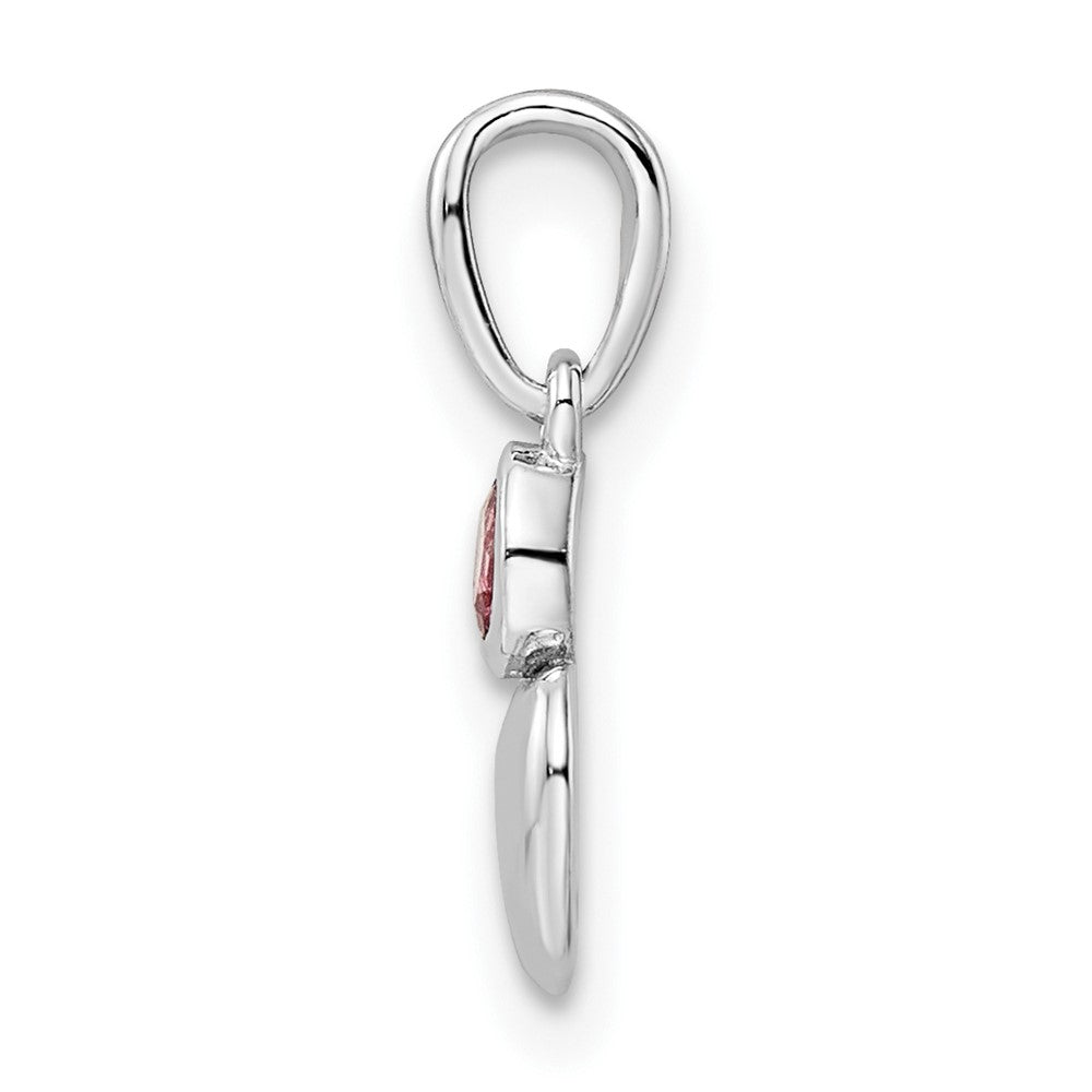 FJC Finejewelers 925 Sterling Silver Birthstone  Polished Pink Tourmaline Heart Charm 17 x 5 mm