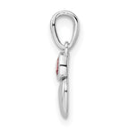 FJC Finejewelers 925 Sterling Silver Birthstone  Polished Pink Tourmaline Heart Charm 17 x 5 mm