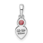 FJC Finejewelers 925 Sterling Silver Birthstone  Polished Pink Tourmaline Heart Charm 17 x 5 mm