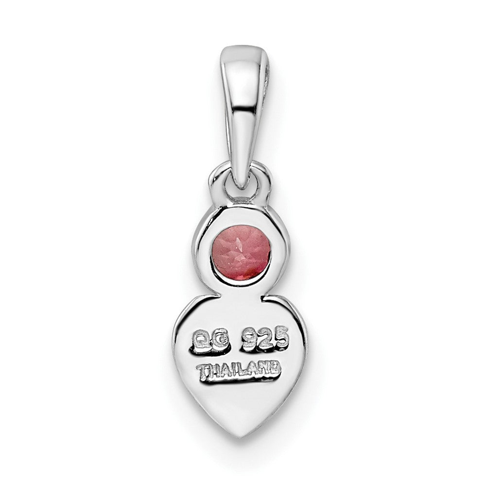 FJC Finejewelers 925 Sterling Silver Birthstone  Polished Pink Tourmaline Heart Charm 17 x 5 mm