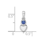 FJC Finejewelers 925 Sterling Silver Birthstone Rhodium Plated Lab Created Sapphire Heart Charm 17 x 5 mm