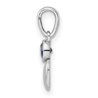 FJC Finejewelers 925 Sterling Silver Birthstone Rhodium Plated Lab Created Sapphire Heart Charm 17 x 5 mm