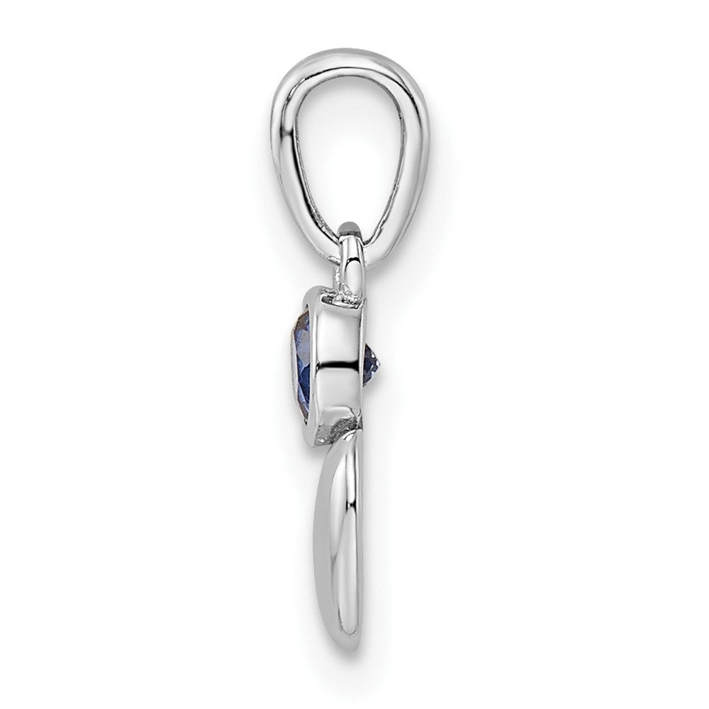 FJC Finejewelers 925 Sterling Silver Birthstone Rhodium Plated Lab Created Sapphire Heart Charm 17 x 5 mm