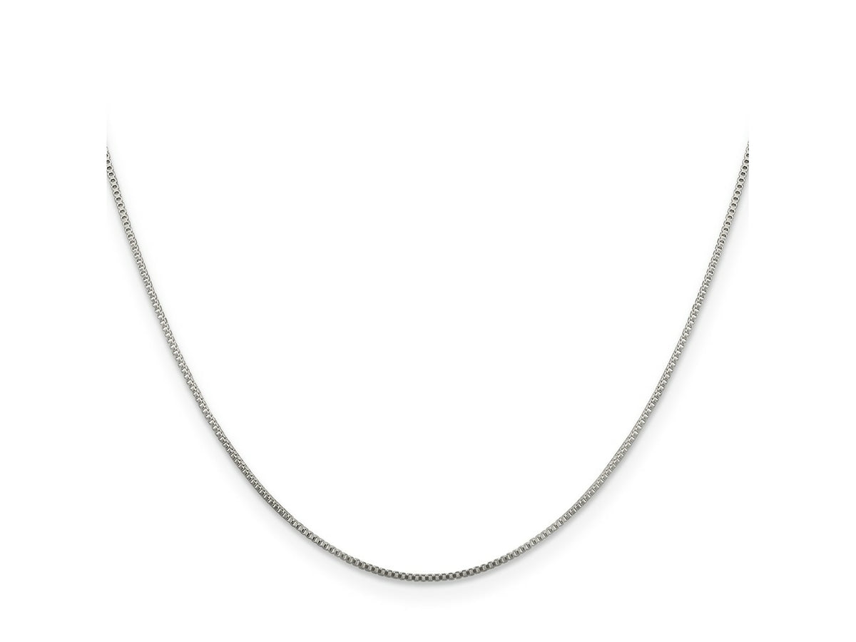 FJC Finejewelers 925 Sterling Silver Rhodium Plated Box Chain 26 Inches x 0.8 mm