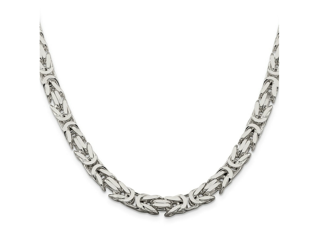 FJC Finejewelers 925 Sterling Silver Byzantine Chain 22 Inches x 7.5 mm