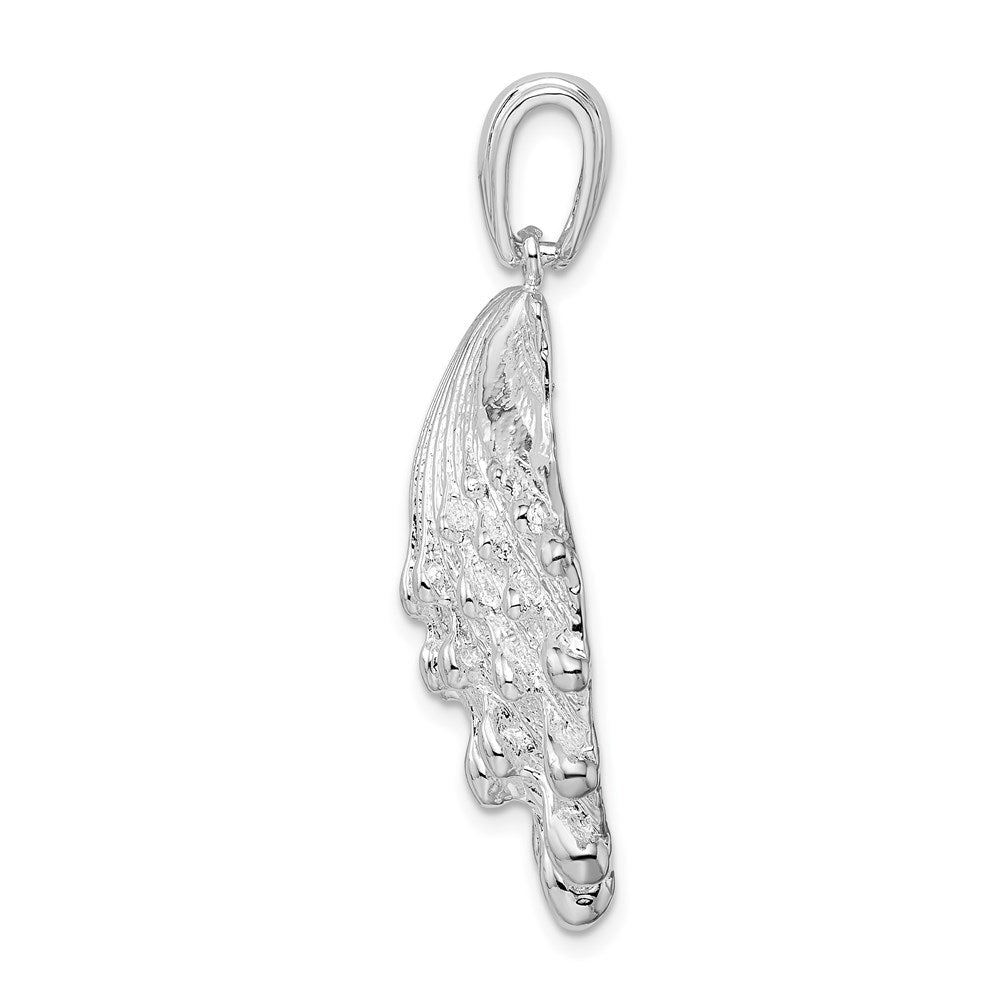 FJC Finejewelers 925 Sterling Silver d Polished/Textured Lions Paw Shell Charm 38 x 28 mm