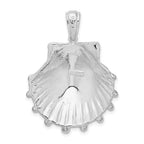 FJC Finejewelers 925 Sterling Silver d Polished/Textured Lions Paw Shell Charm 38 x 28 mm