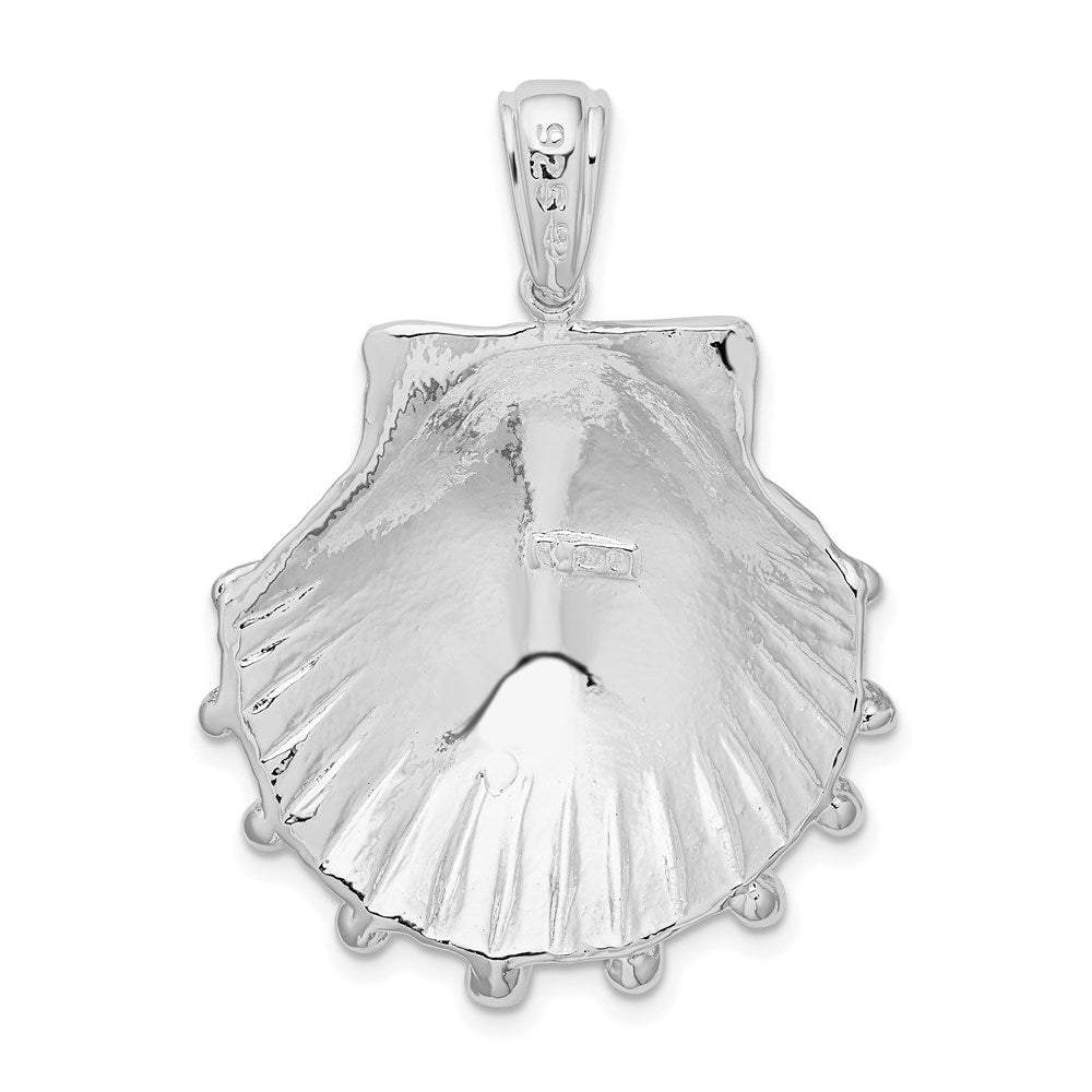 FJC Finejewelers 925 Sterling Silver d Polished/Textured Lions Paw Shell Charm 38 x 28 mm