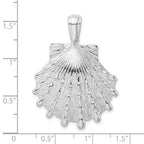 FJC Finejewelers 925 Sterling Silver d Polished/Textured Lions Paw Shell Charm 38 x 28 mm