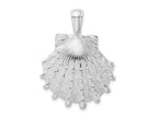 FJC Finejewelers 925 Sterling Silver d Polished/Textured Lions Paw Shell Charm 38 x 28 mm