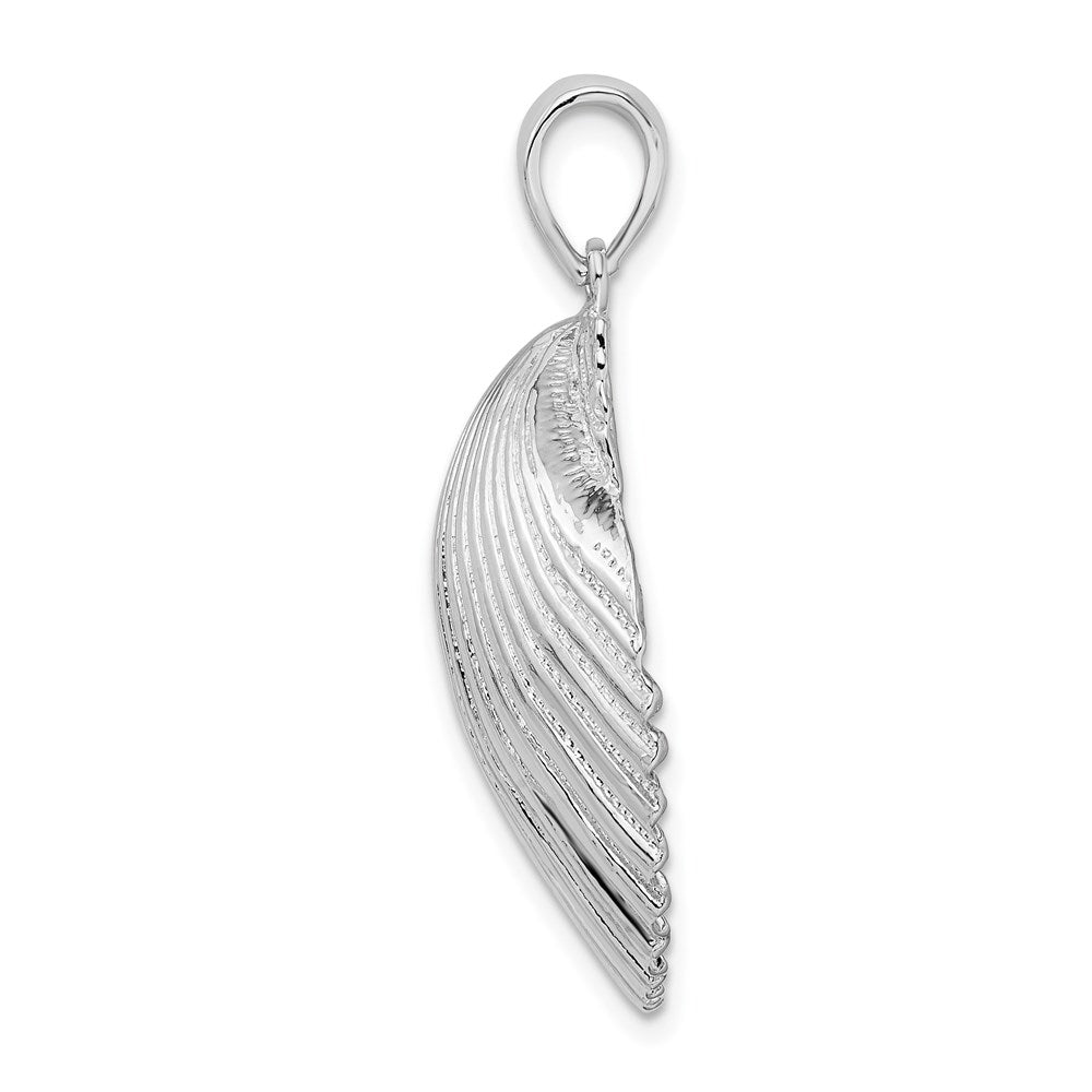 FJC Finejewelers 925 Sterling Silver Rhodium Plated Polished/Textured Scallop Shell Charm 34 x 26 mm