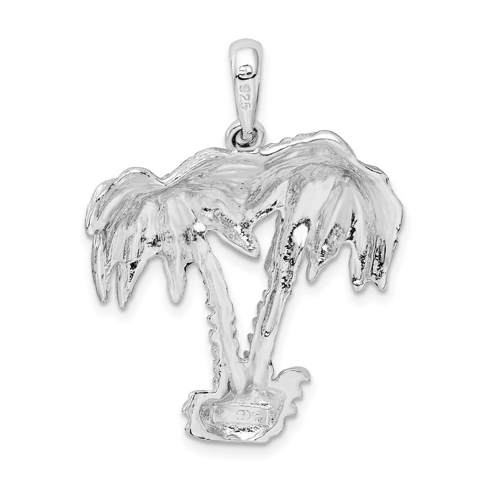 FJC Finejewelers 925 Sterling Silver Polished/Textured Double Palm Tree Charm 34 x 25 mm