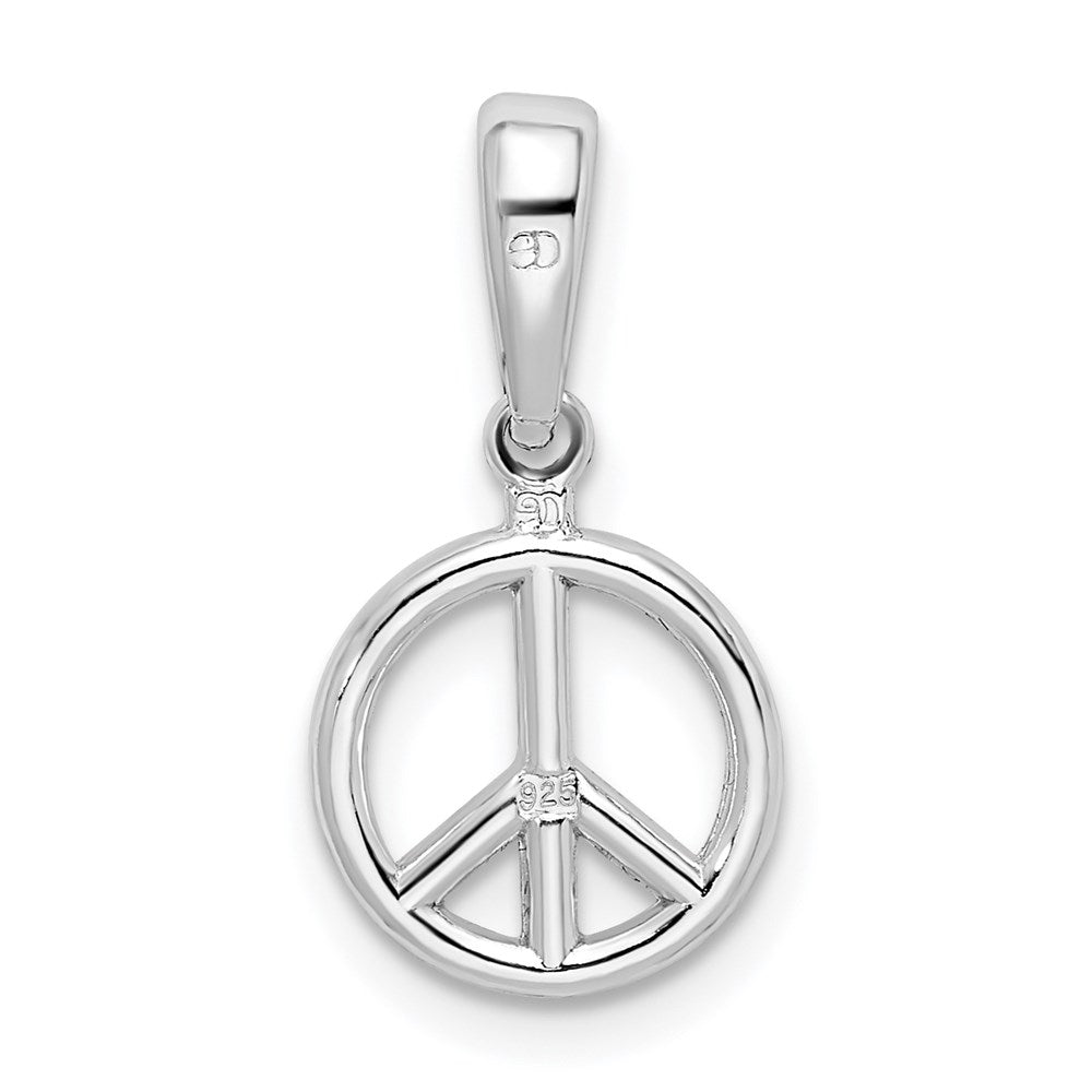 FJC Finejewelers 925 Sterling Silver Rhodium Plated Polished Peace Symbol Charm 9 mm