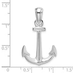 FJC Finejewelers 925 Sterling Silver Rhodium Plated Polished 3D Anchor Charm 34 x 20 mm