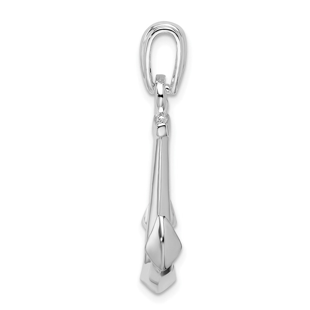 FJC Finejewelers 925 Sterling Silver Rhodium Plated Polished 3D Anchor Charm 34 x 20 mm