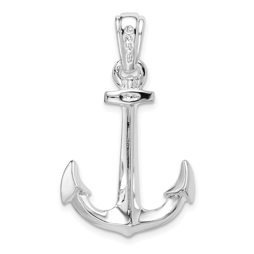 FJC Finejewelers 925 Sterling Silver Rhodium Plated Polished 3D Anchor Charm 34 x 20 mm