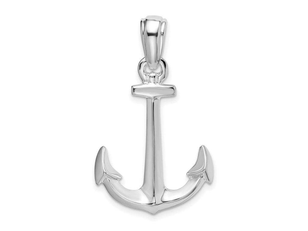 FJC Finejewelers 925 Sterling Silver Rhodium Plated Polished 3D Anchor Charm 34 x 20 mm