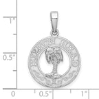 FJC Finejewelers 925 Sterling Silver Rhodium Plated Hilton Head with Palm Tree Round Charm 27 x 18 mm