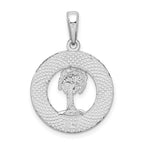 FJC Finejewelers 925 Sterling Silver Rhodium Plated Hilton Head with Palm Tree Round Charm 27 x 18 mm