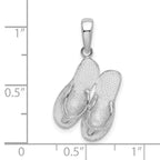 FJC Finejewelers 925 Sterling Silver Rhodium Plated Hilton Head Island Flip Flop Charm 26 x 14 mm