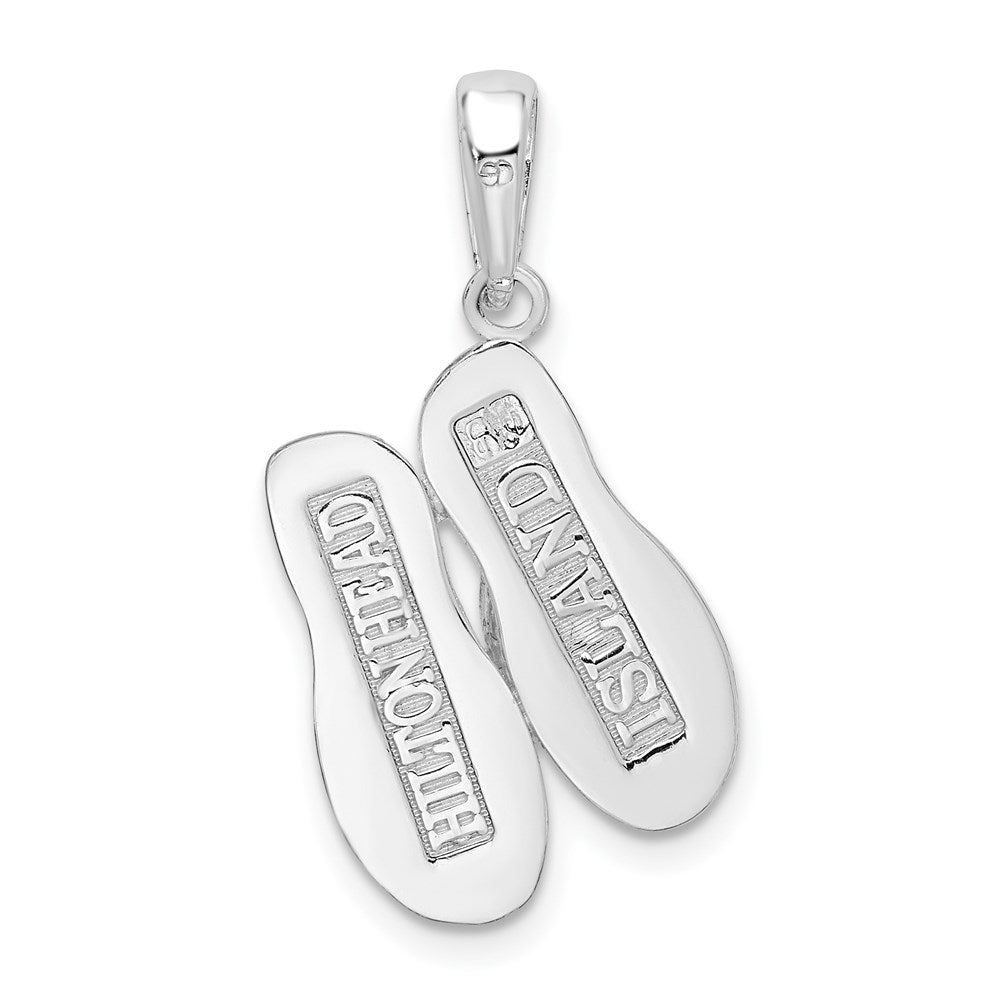 FJC Finejewelers 925 Sterling Silver Rhodium Plated Hilton Head Island Flip Flop Charm 26 x 14 mm