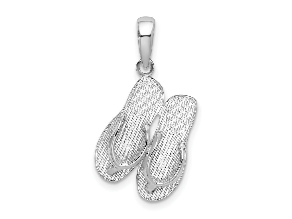 FJC Finejewelers 925 Sterling Silver Rhodium Plated Hilton Head Island Flip Flop Charm 26 x 14 mm