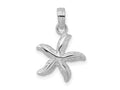 FJC Finejewelers 925 Sterling Silver Rhodium Plated Polished/Textured Small Starfish Charm 20 x 13 mm