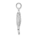 FJC Finejewelers 925 Sterling Silver Rhodium Plated Polished/Textured 3D Seahorse Charm 28 x 10 mm